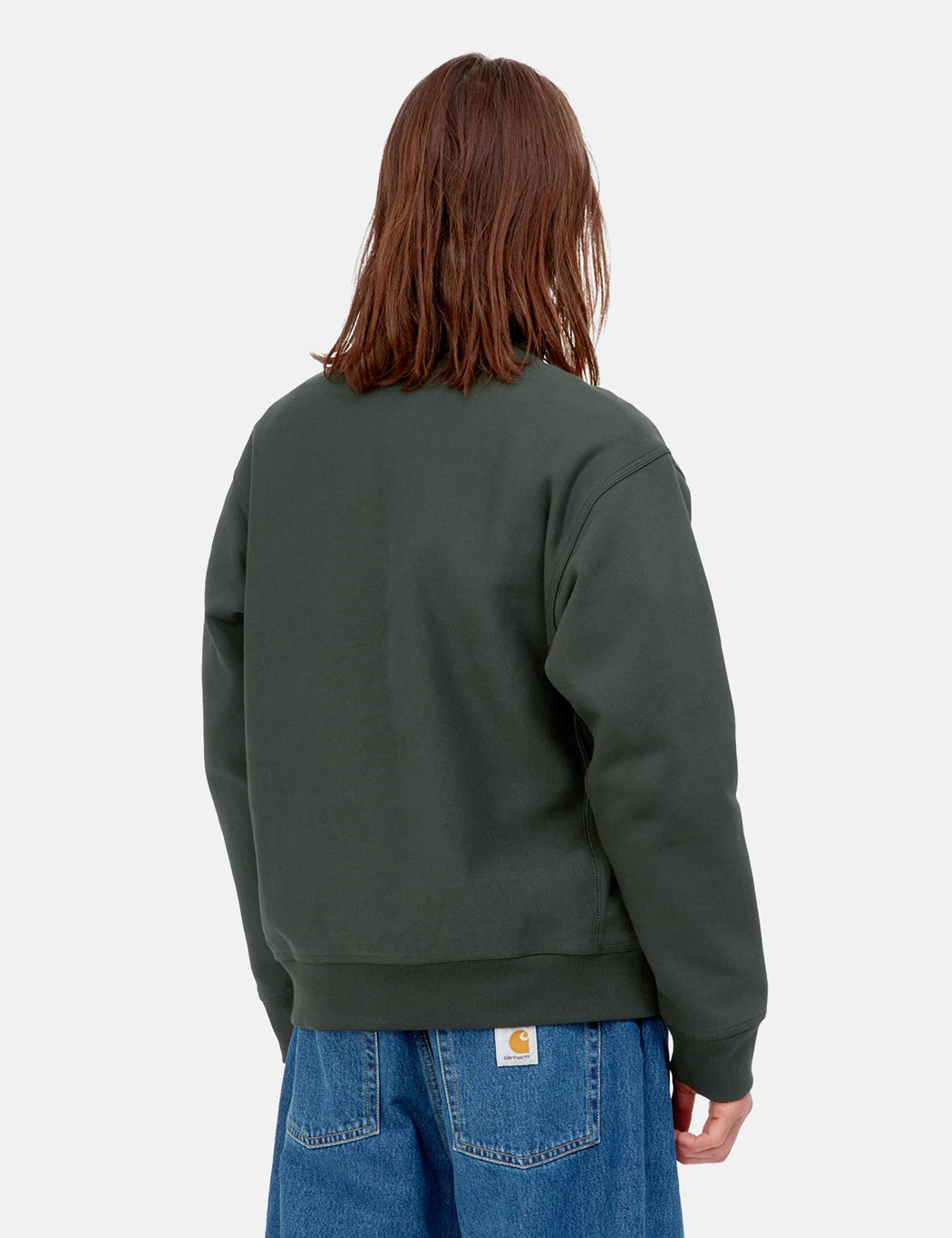 Half Zip American Script Sweatshirt - Dark Cedar Green