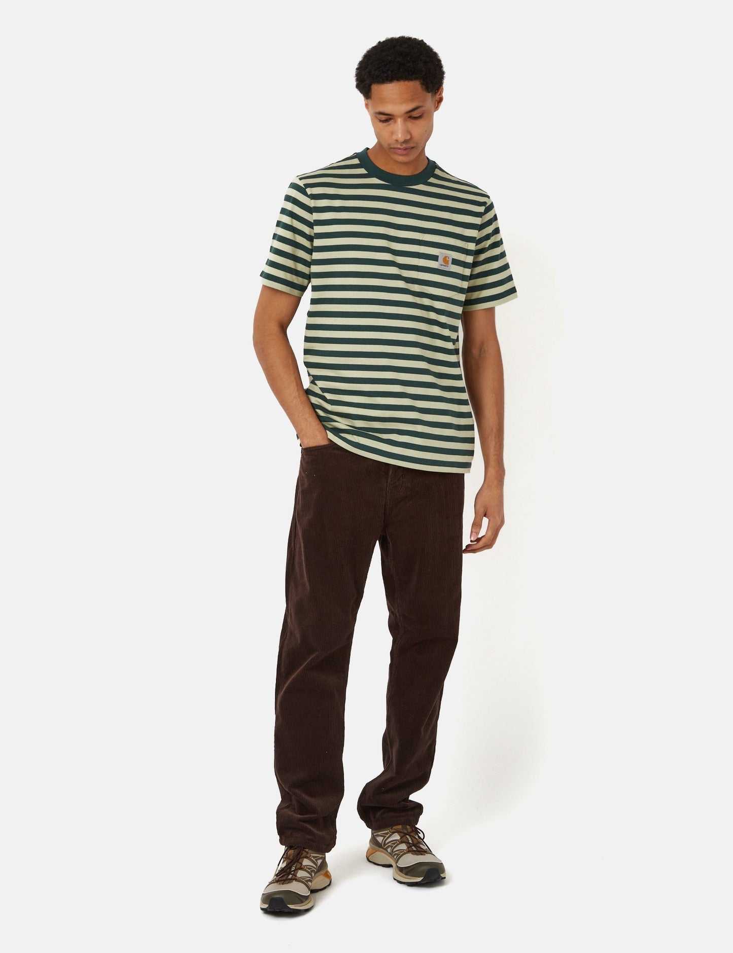 Scotty Stripe Pocket T-Shirt (Regular) - Botanic Green/Agave Green