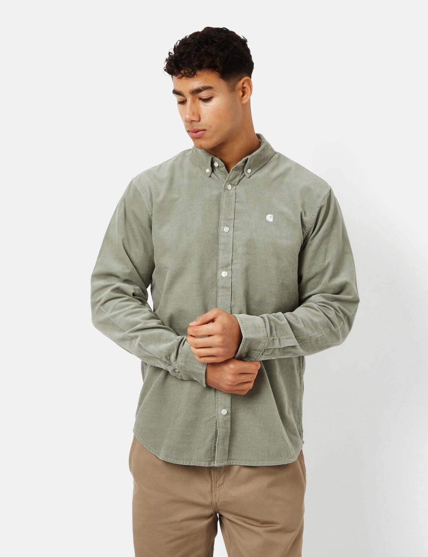 Madison Shirt (Fine Cord) - Plant Green/Wax