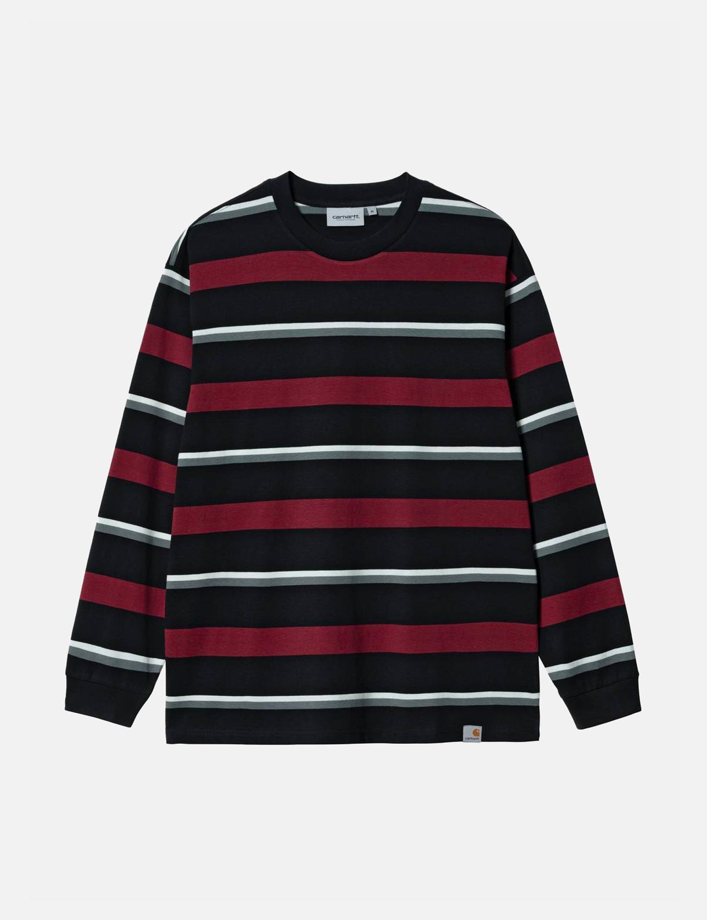 Bowman Stripe Long Sleeve T-Shirt - Corvina Burgundy