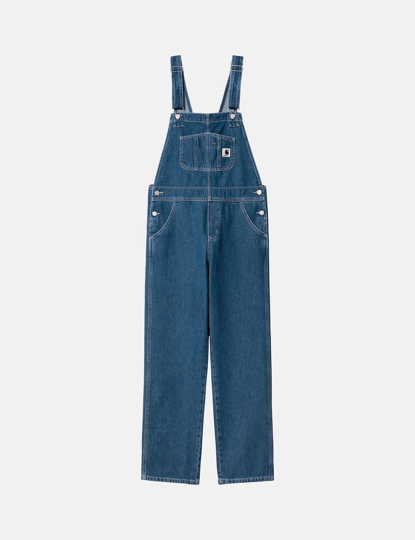 Womens Bib Denim Overall (Straight) - Blue Stone Washed