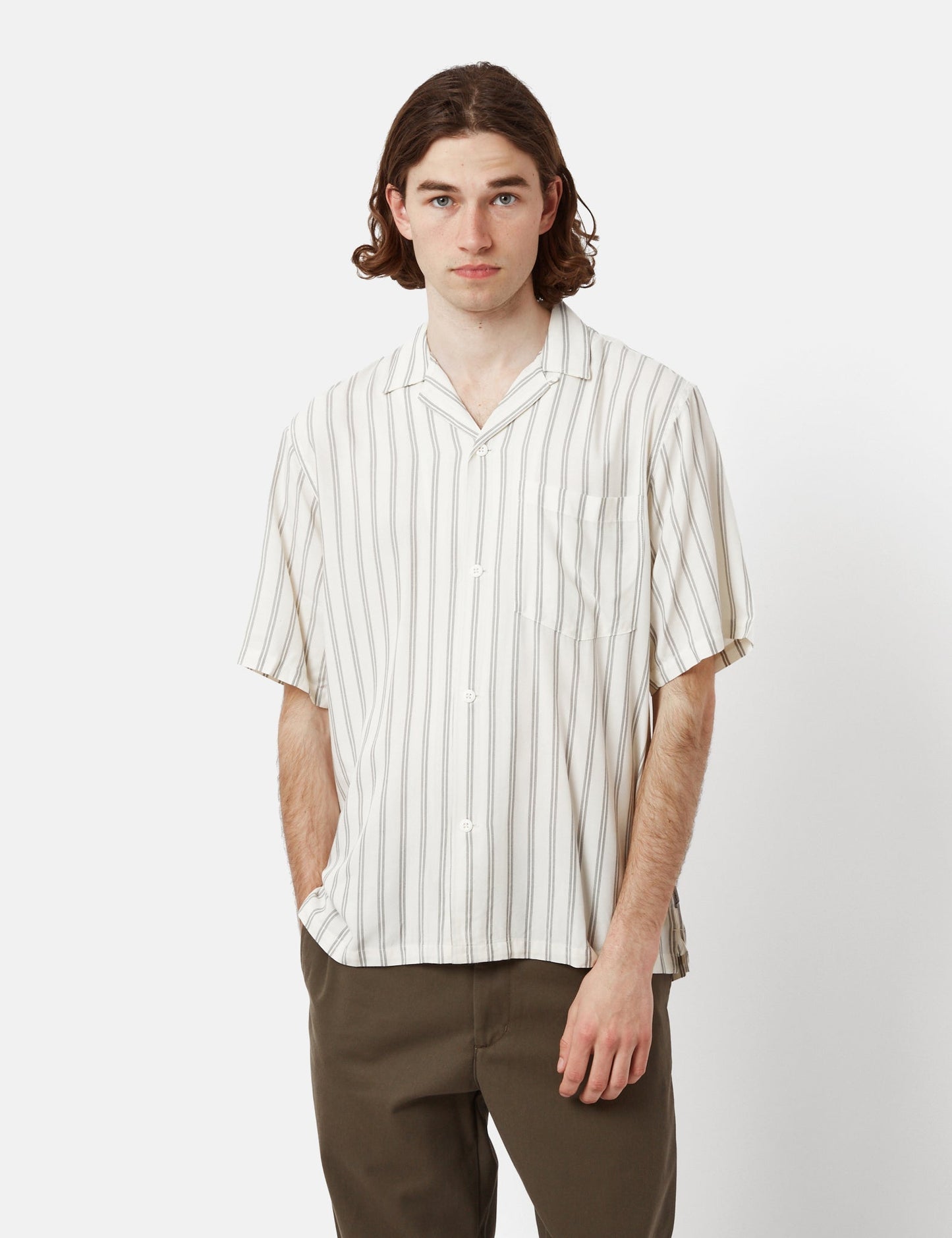 Reyes Stripe Shirt (Loose) - Wax/Black