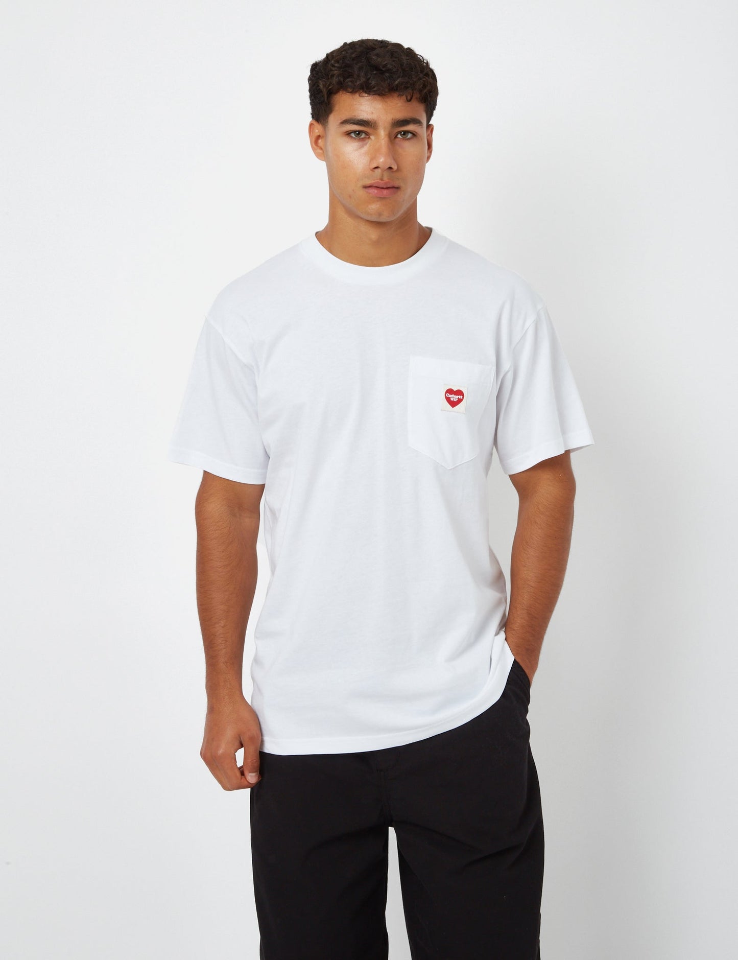 Pocket Heart T-Shirt (Loose) - Black