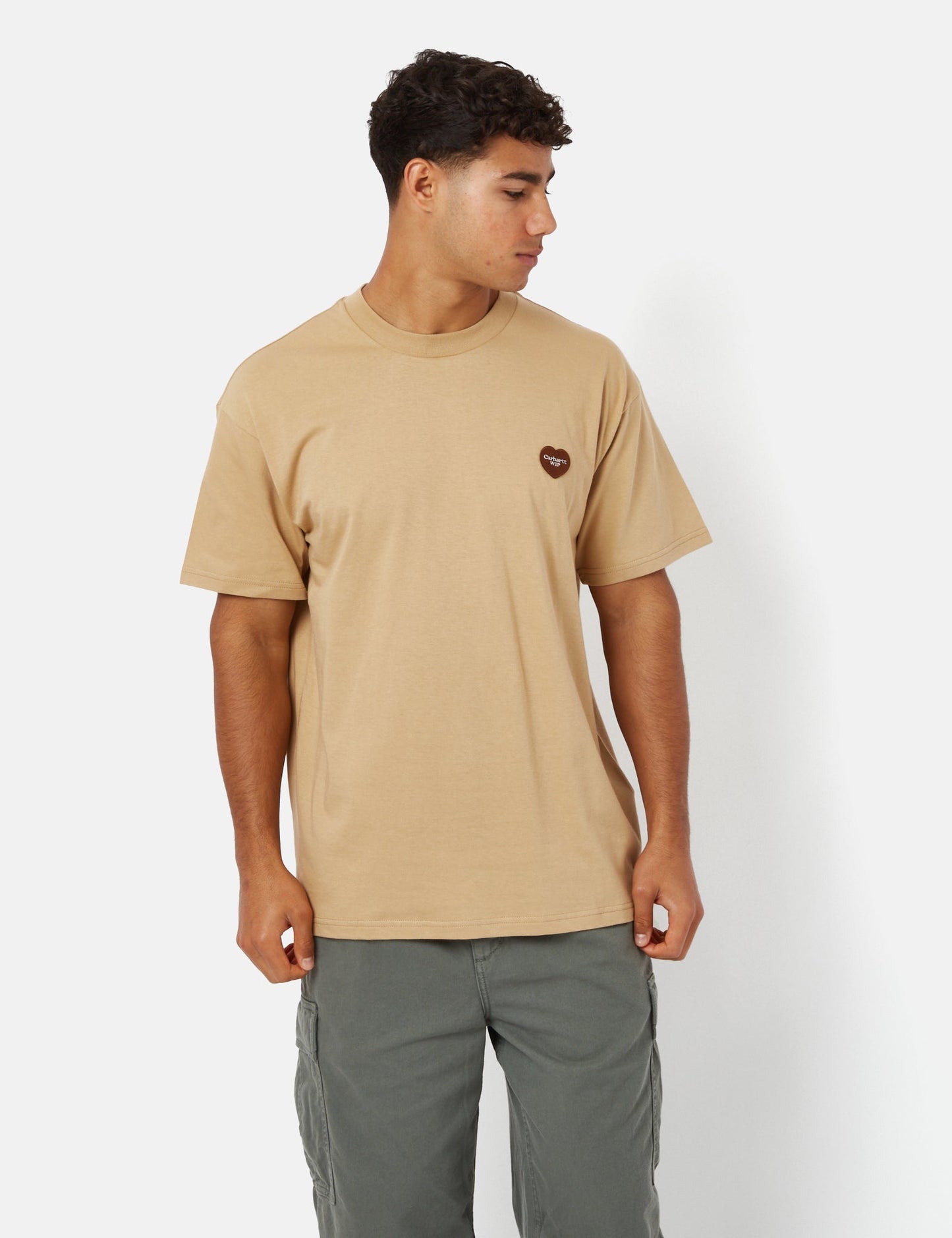 Double Heart T-Shirt (Organic) - Dusty Hamilton Brown