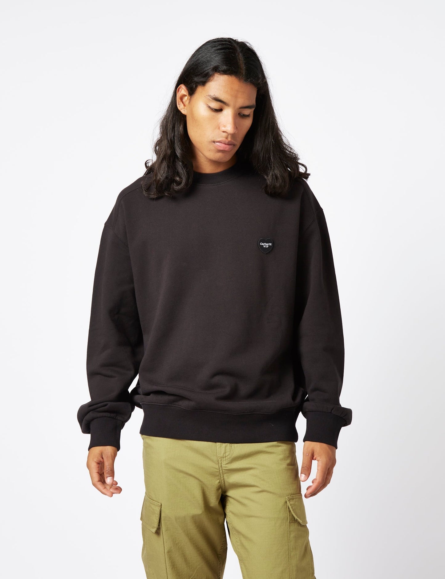 Heart Patch Sweatshirt - Dusty Hamilton Brown