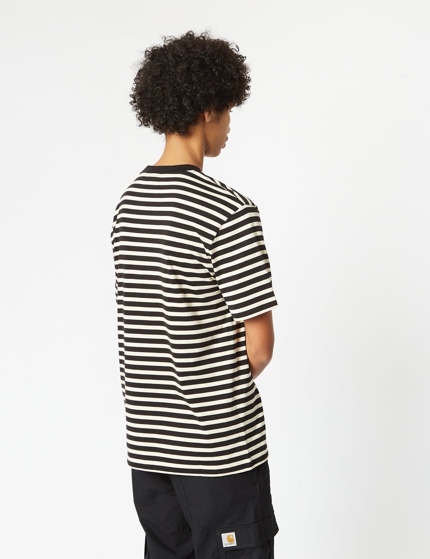 Seidler Pocket T-Shirt (Seidler Stripe) - Salt Grey/Black