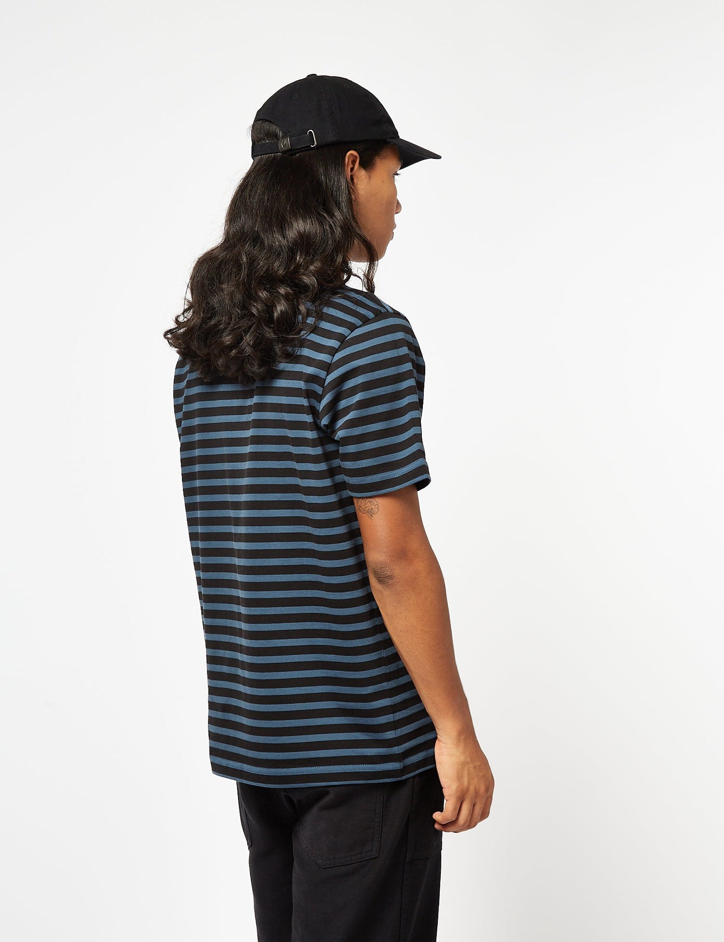 Seidler Pocket T-Shirt (Seidler Stripe) - Squid Dark Blue/Black