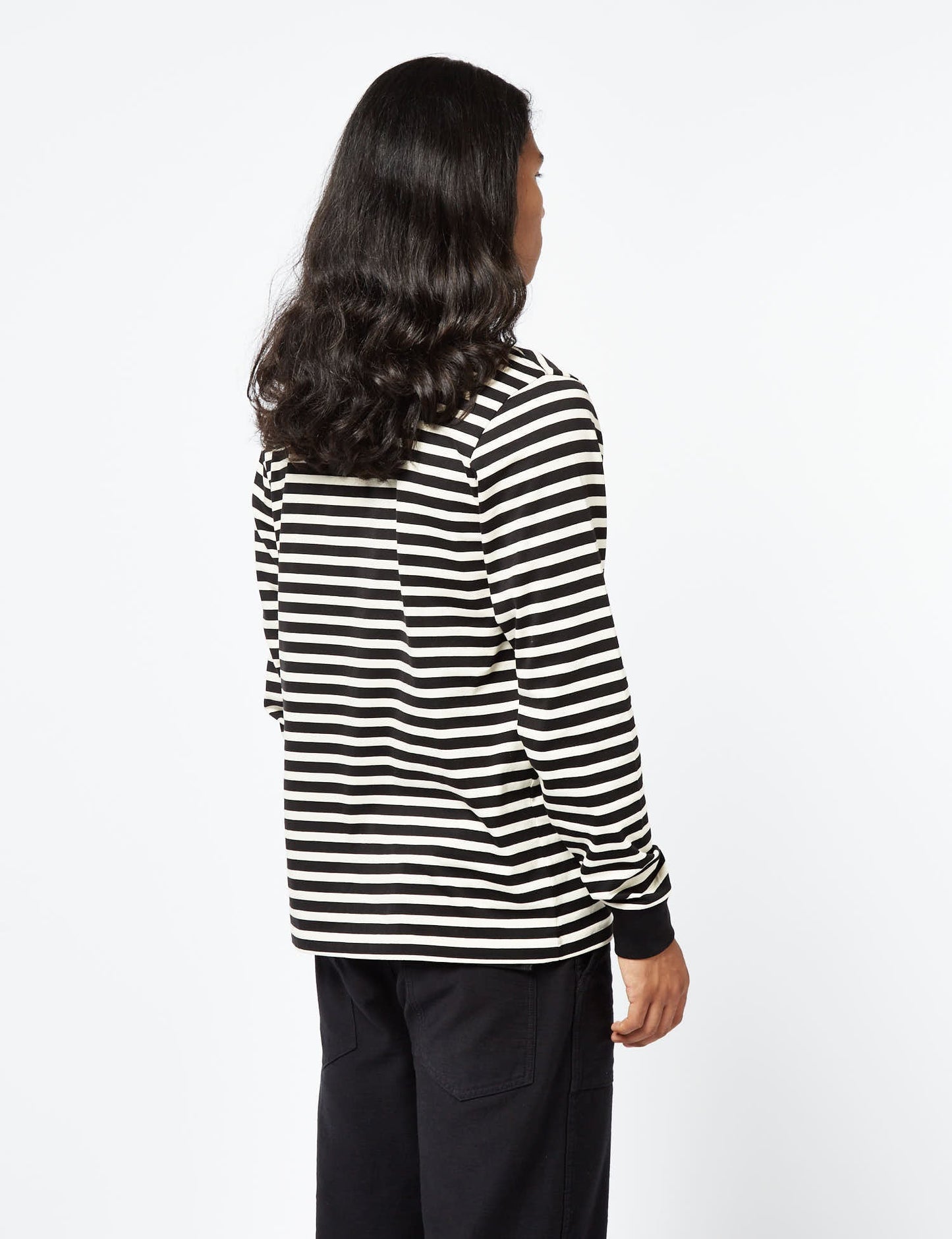 Seidler Pocket Long Sleeve T-Shirt (Seidler Stripe) - Salt Grey/Black