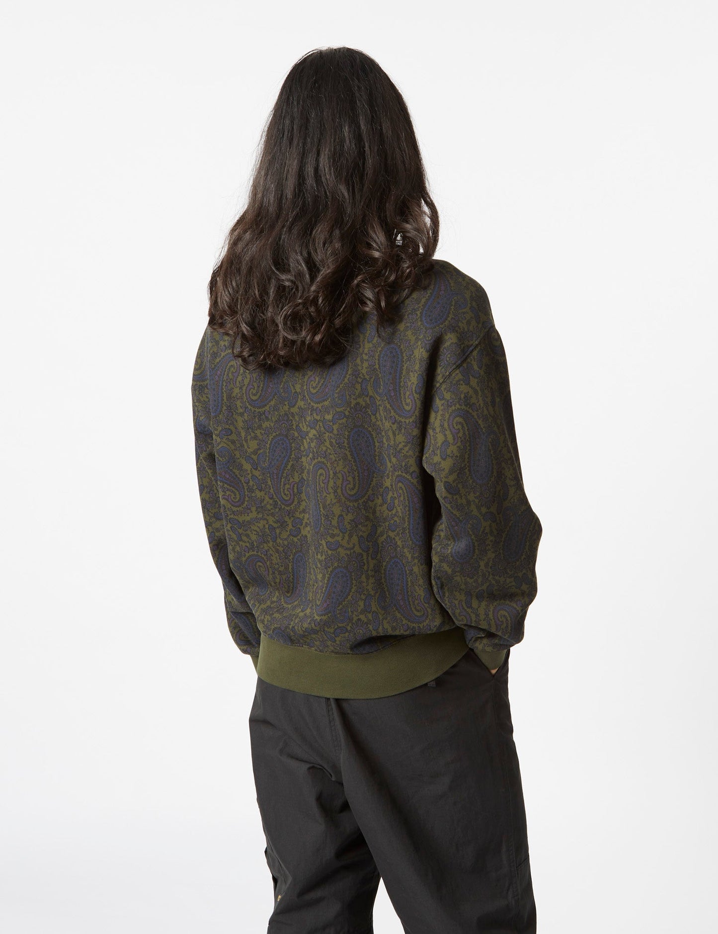 Paisley Sweatshirt (Paisley Print) - Plant Green